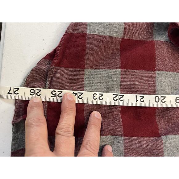 J Crew Shirt Flannel Womens Medium The Perfect Shirt Plaid Button Front Red Gray - Picture 8 of 10